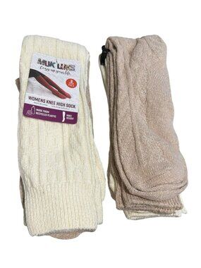 Muk Luks Womens Knee High Socks 4-Pair Pack Fits Shoe Sizes 6-11 Super Soft